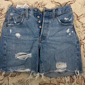 Levi's Distressed Blue Jean Shorts